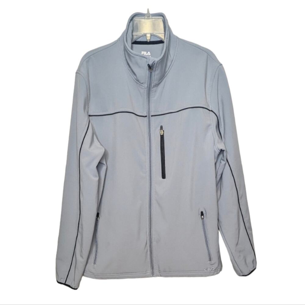 Fila light Greyzip front  stadium jacket sz Large